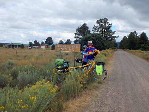 GDMBR: Dennis and Terry Struck at Continental Divide Crossing #26.